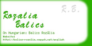rozalia balics business card